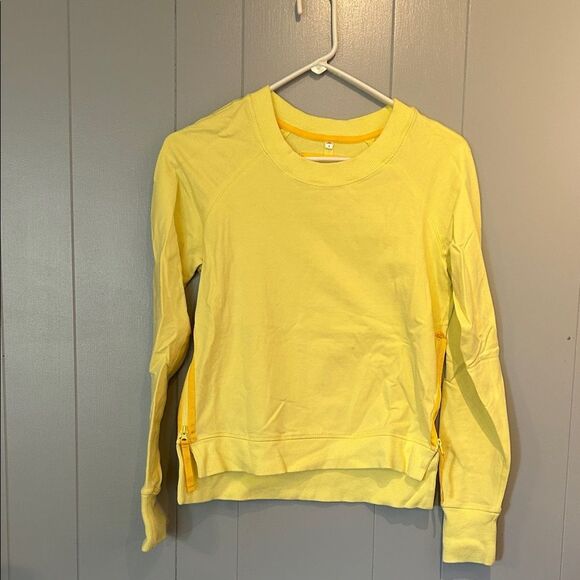 Lululemon Yellow Side Zips Crew Size 4 - Picture 1 of 2